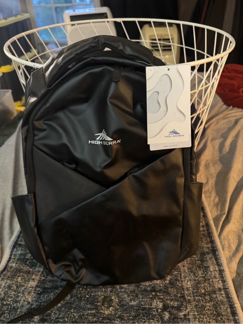 High Sierra Black Sleek Commuter Backpack